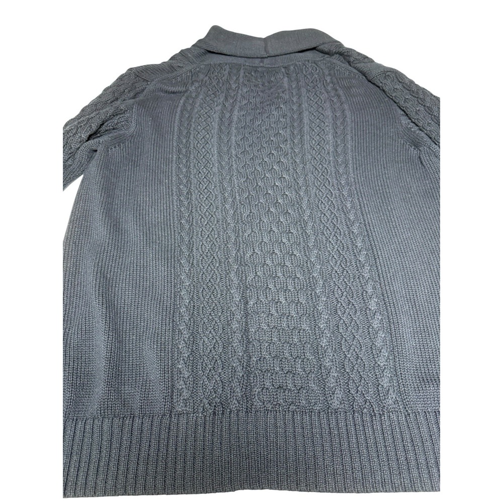 J Crew shawl collar Cardigan XL Navy cable knit button up Grandpa Core coastal - Picture 9 of 11